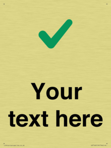 Custom plain background, green tick sign